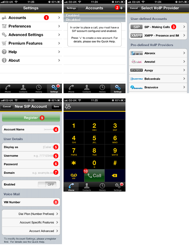 Bria iPhone set up