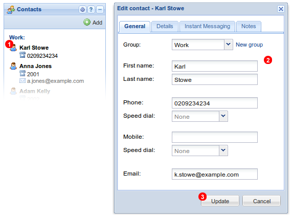 Edit contact
