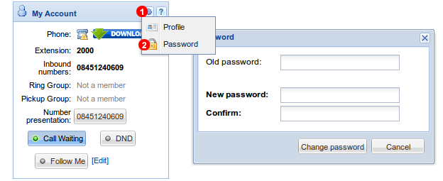Password window