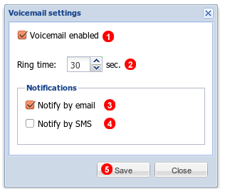 Voicemail settings
