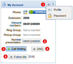 My Account panel