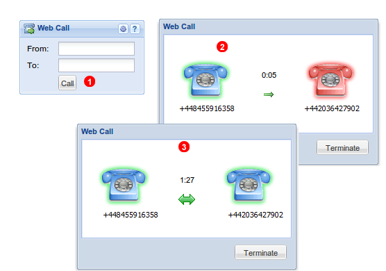 Web Call panel
