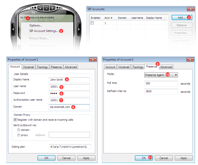 X-Lite 3 account set up