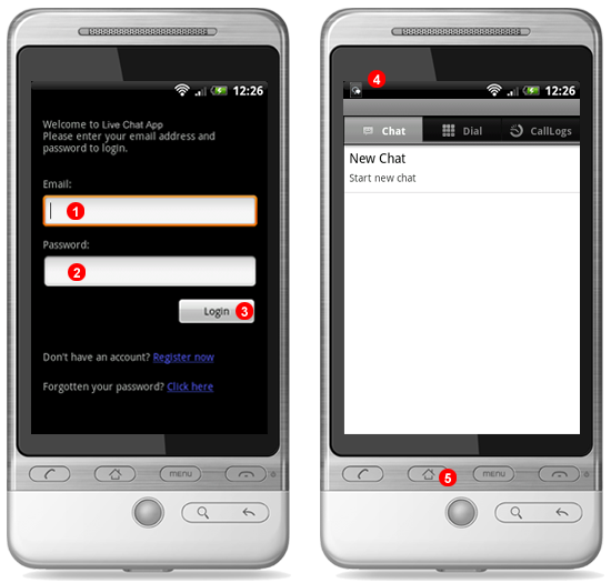 Login into Android operator application