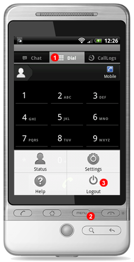 Logout from Android chat application