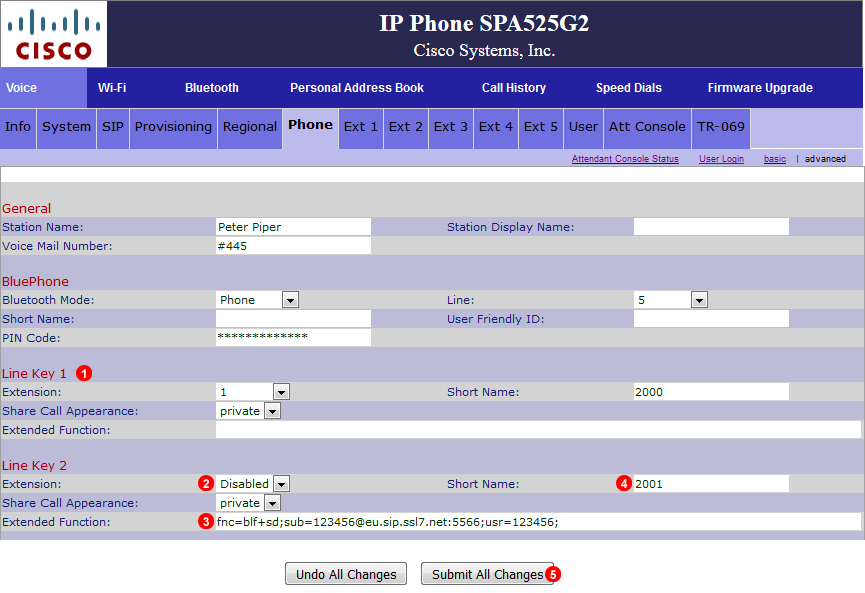 Cisco SPA525G BLF