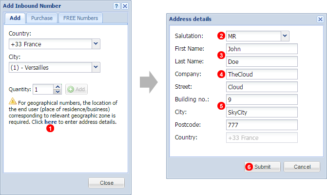 Add Inbound Address