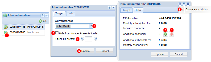 Edit inbound number