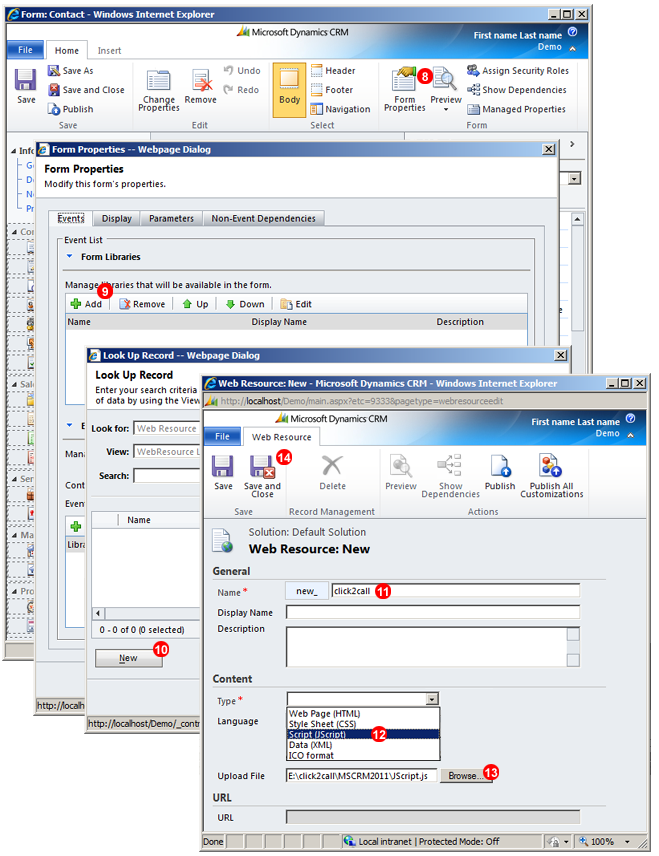 MS Dynamics upload JS file