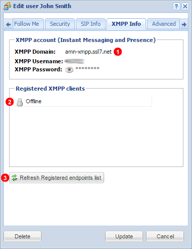User - XMPP Info