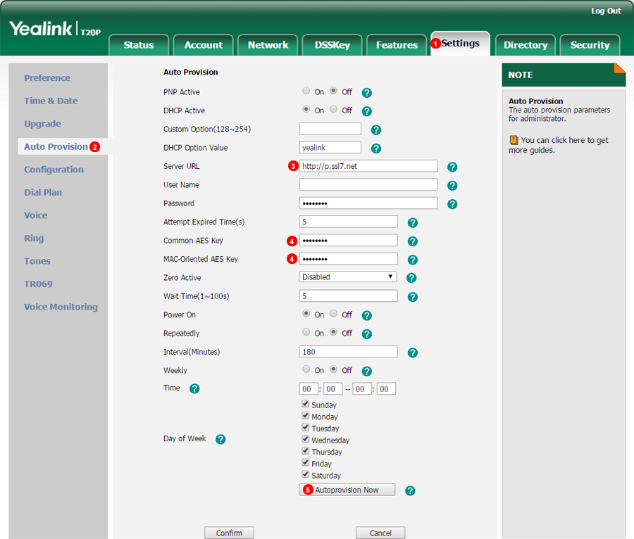 Yealink phone auto provisioning