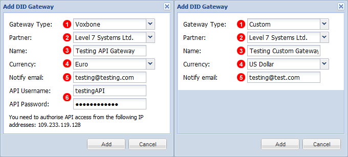 Add DDI Gateways menu