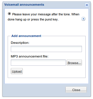 Voicemail announcements
