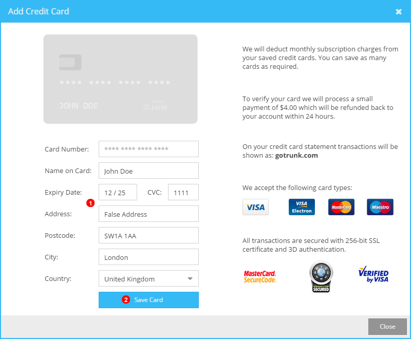 how to add account to pay bank of america credit card