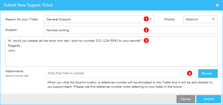 Submit Support Ticket
